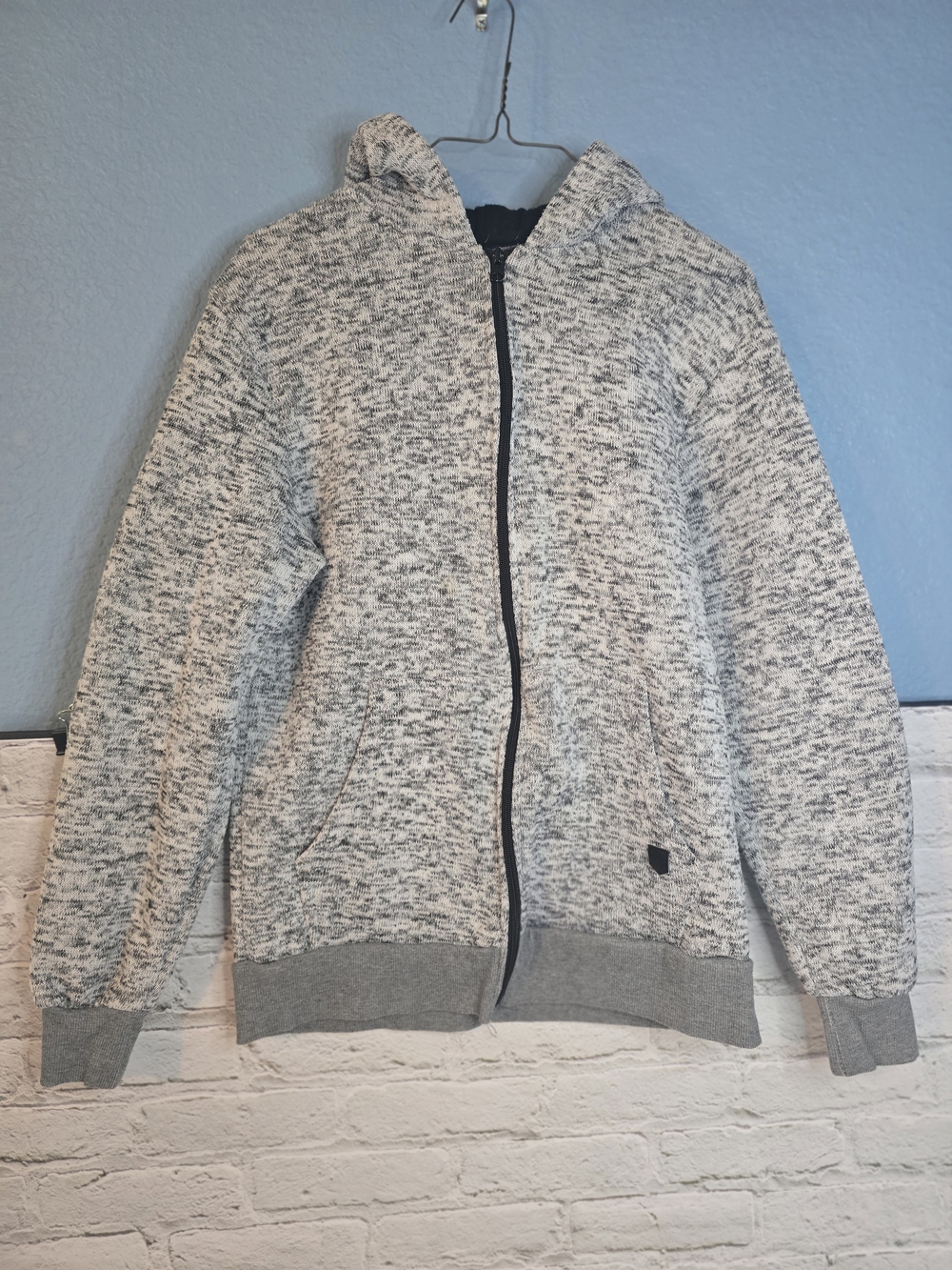 Phat Farm Heather Gray Hooded Zip Utility Jacket